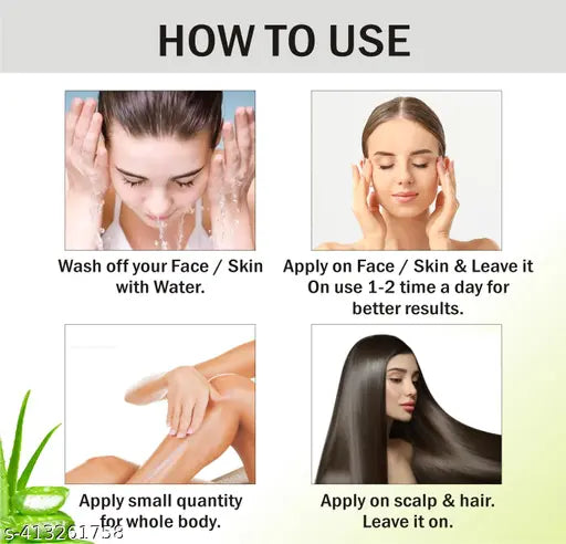 Pure Aloe vera Gel for Skin & Hair Increase Skin Brightening, & Strong Healthy Hair Growth (200ml each, pack of 3 ) - Springkart 