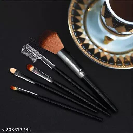 Women's & Girl's 5 Pcs Black Makeup Brushes for Makeup - (Set of 5) - Springkart 