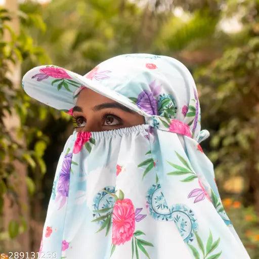 Sun Protection Rayon Cotton Innovative Scarf Cum Mask With Cap To Cover Face Cotton Mask - Springkart 