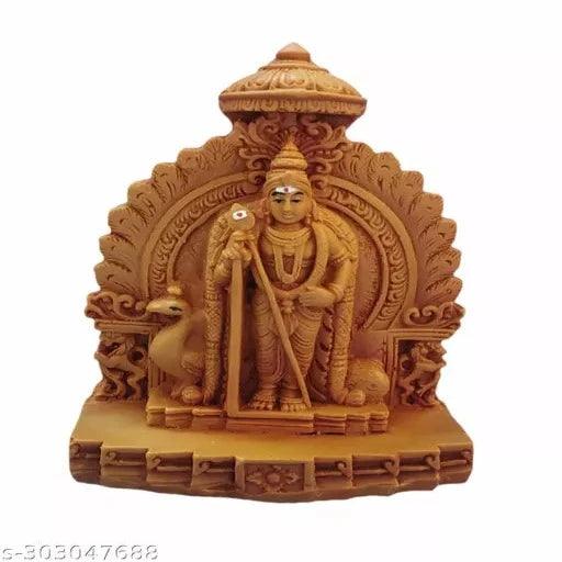 Shree Murugan Statue Idol for Pooja Room,Office and Home Decorative Figurine-12cm (Brown Colour) - Springkart 