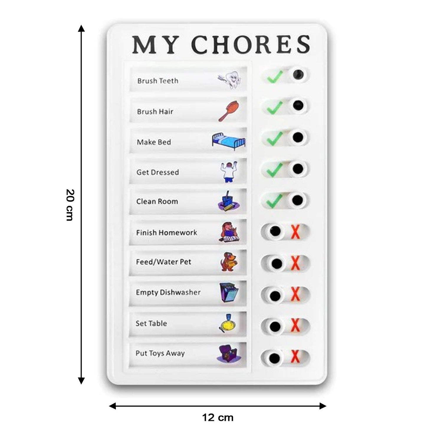 Portable My Chores Home Note Board Management Planning Memo Boards Reminding Time. (Size :- 20x12Cm) - Springkart 