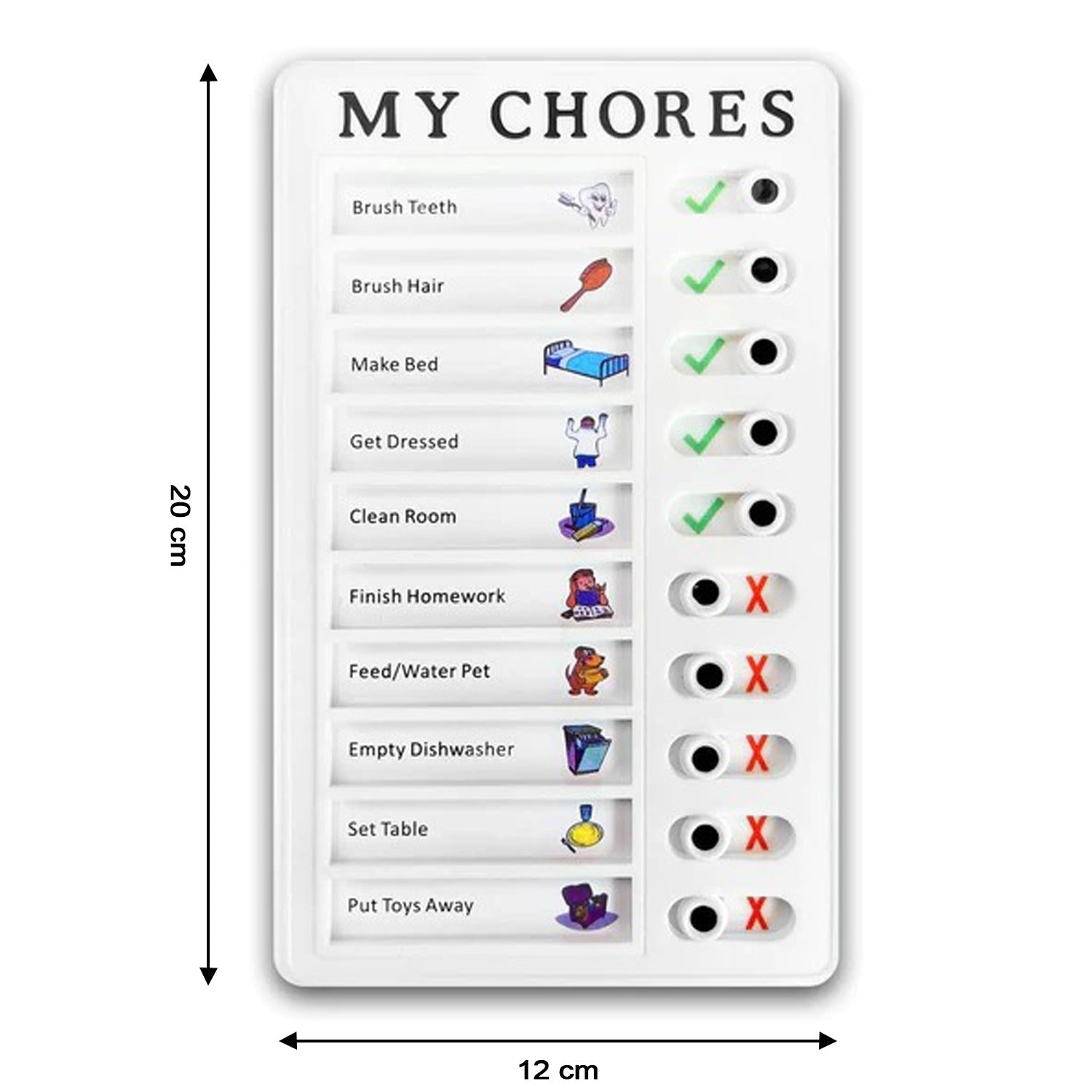 Portable My Chores Home Note Board Management Planning Memo Boards Reminding Time. (Size :- 20x12Cm) - Springkart 