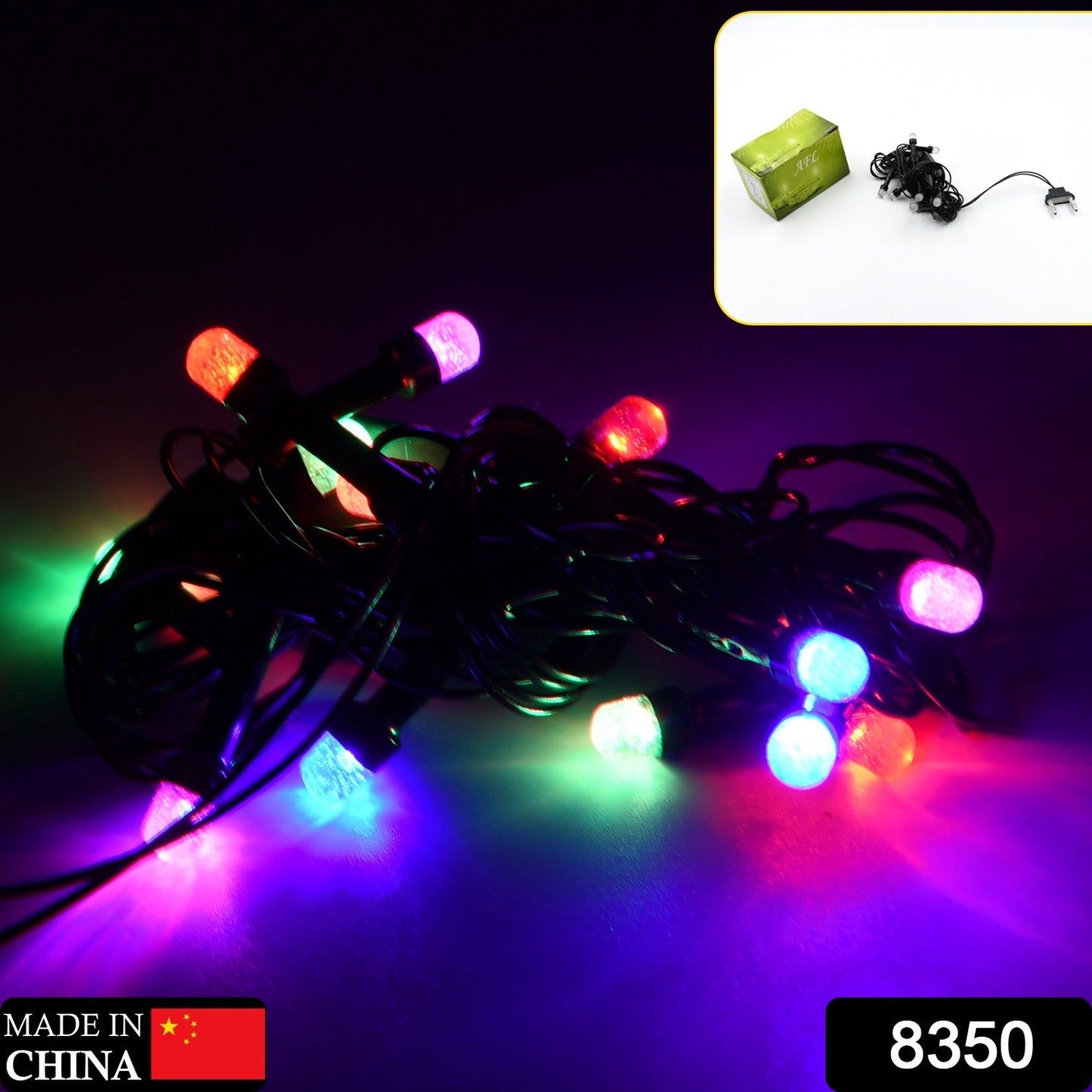 Multi-color LED string lights for home decoration.