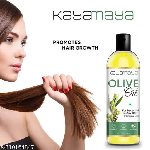 KAYAMAYA® 100% Pure Premium Cold Pressed Olive Oil for Hair & Skin (100 ml) - Springkart 