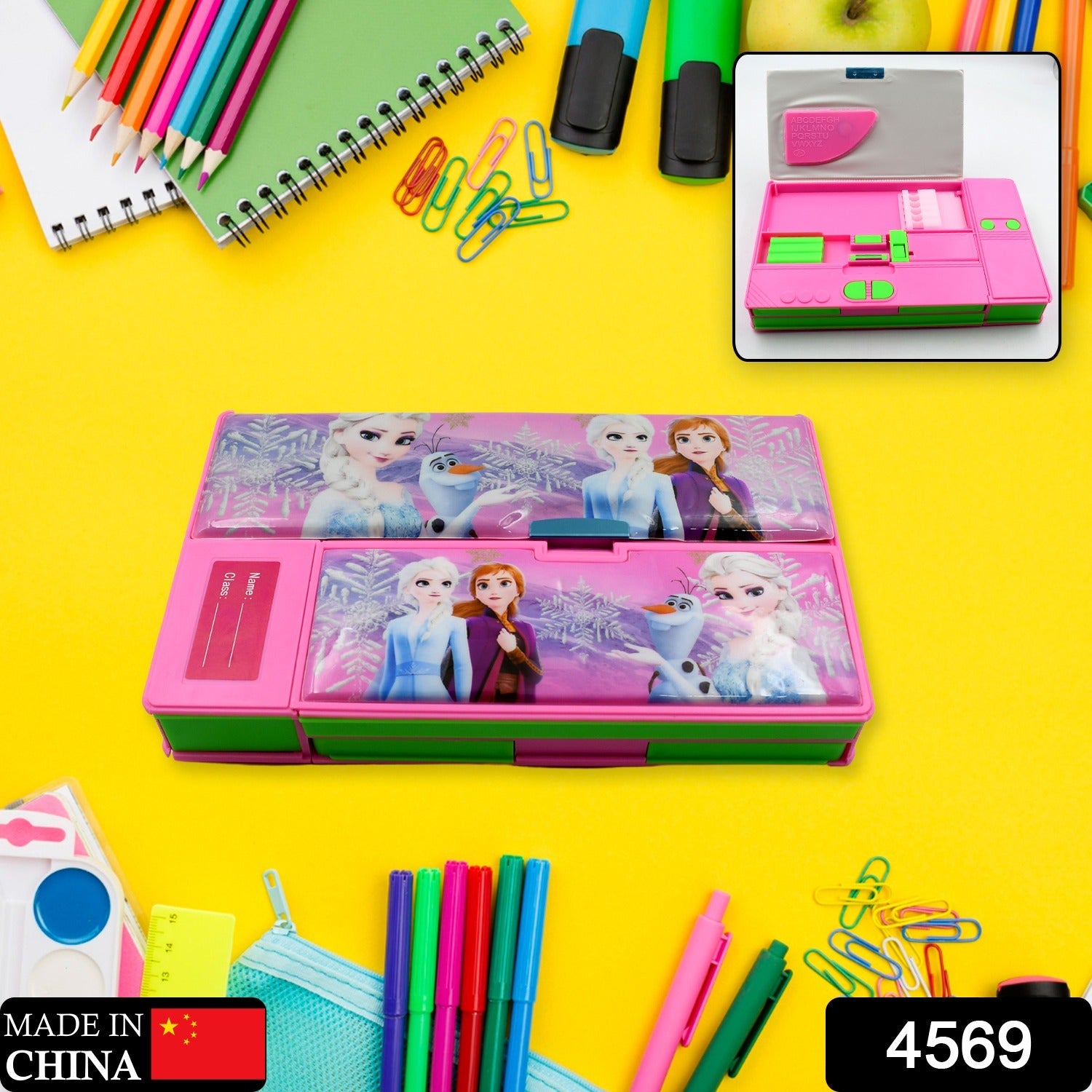 Multi Purpose Gadget Jumbo Pencil Box Compass With Calculator Jumbo 2 Side Slot Geometry Box Compass Use School , Traveling & Studio - Springkart 