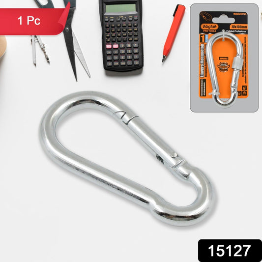 Snap Hook With Screw-Stainless Steel Snap Hook Clip Heavy Duty, Carabiner Clip (10×100 MM / 1 Pc) - Springkart