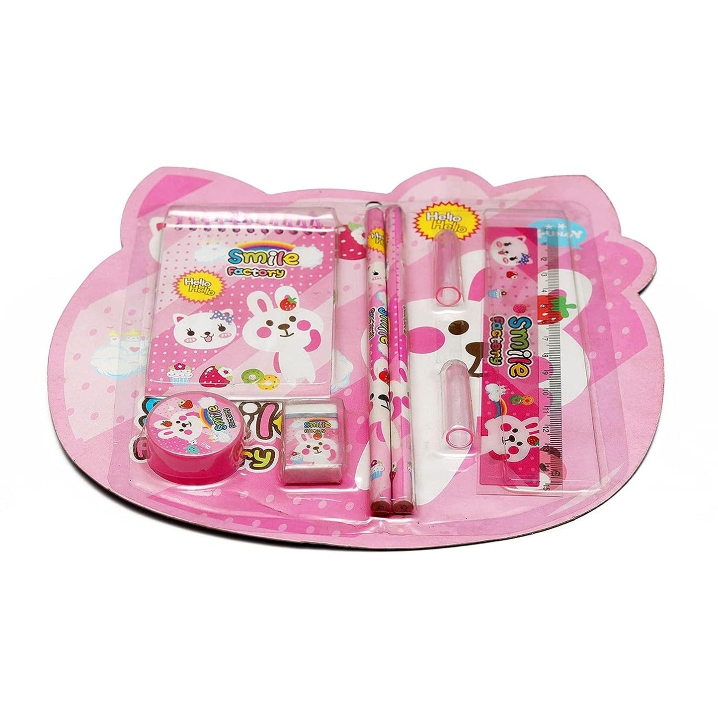 8 in1 Mix Stationery Gift Set for Kids, Stationary Set Including Pencil Ruler Rubber Pencil Sharpener, Pencil Cover, School, Office Product Gift - Springkart 