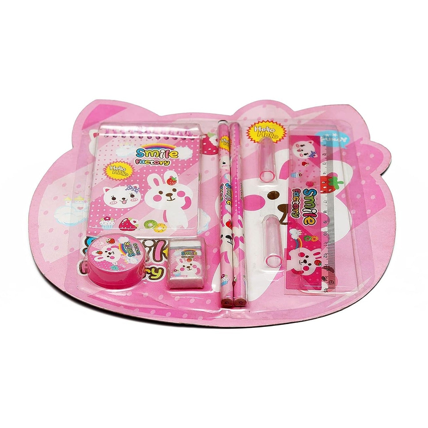 8 in1 Mix Stationery Gift Set for Kids, Stationary Set Including Pencil Ruler Rubber Pencil Sharpener, Pencil Cover, School, Office Product Gift - Springkart 