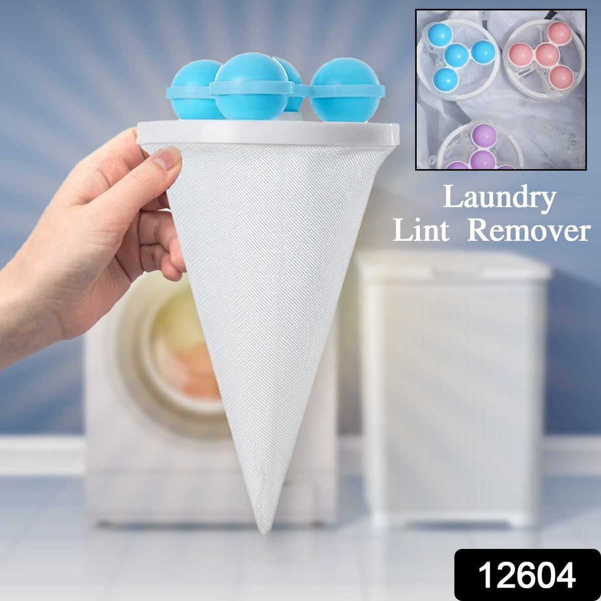 Laundry Ball Floating Pet Fur Lint Hair Catcher Household Reusable Washing Machine Floating Lint Mesh Bag Hair Filter Net Pouch Washing Lint Hair Remover Net, Mesh Bag Dryer (1 Pc) - Springkart 