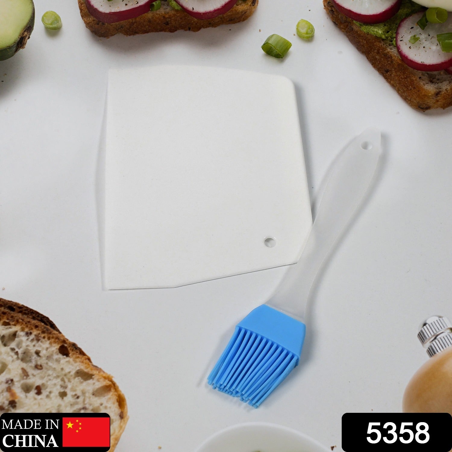 Silicone Spatula Brush And Cake Scraper For Cake Mixer, Decorating, Cooking, Baking and Glazing ( Set of 2pc ) - Springkart 