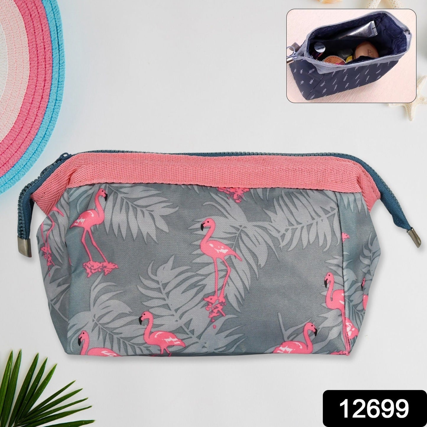 Makeup Bag / Pouch / Travel Cosmetic Bags / Brush Pouch Toiletry Kit Fashion Women Jewelry Organizer with Zipper Portable Purse Pouch (1 pc / 25×13 Cm) - Springkart 