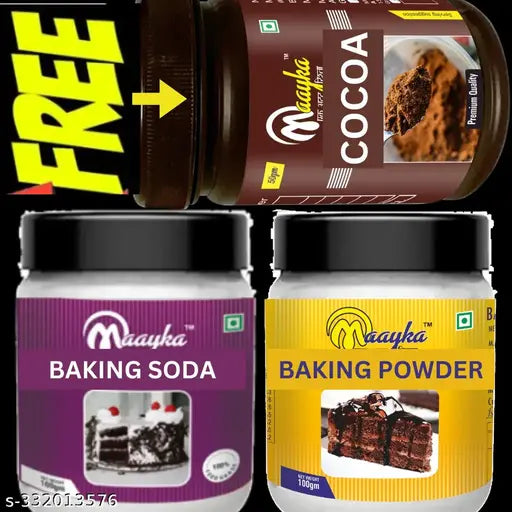 Maayka Premium | Banking Powder & Baking Soda & Cocoa Powder  (Pack of 3)