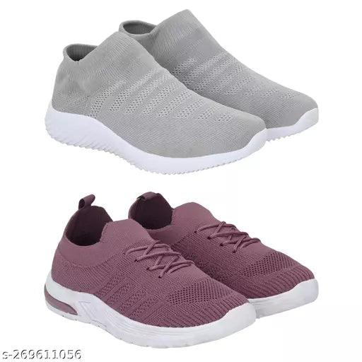 BIRDE Stylish Comfortable Regular Walking Casual Sneaker Shoe For Women Pack Of 2 Combo - Springkart 