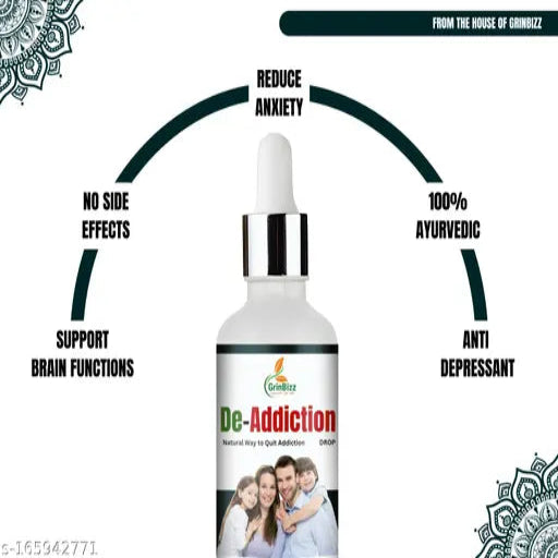 100% Natural and Effective De-Addiction Drop/No Side Effects (pack of 1) (30ml)