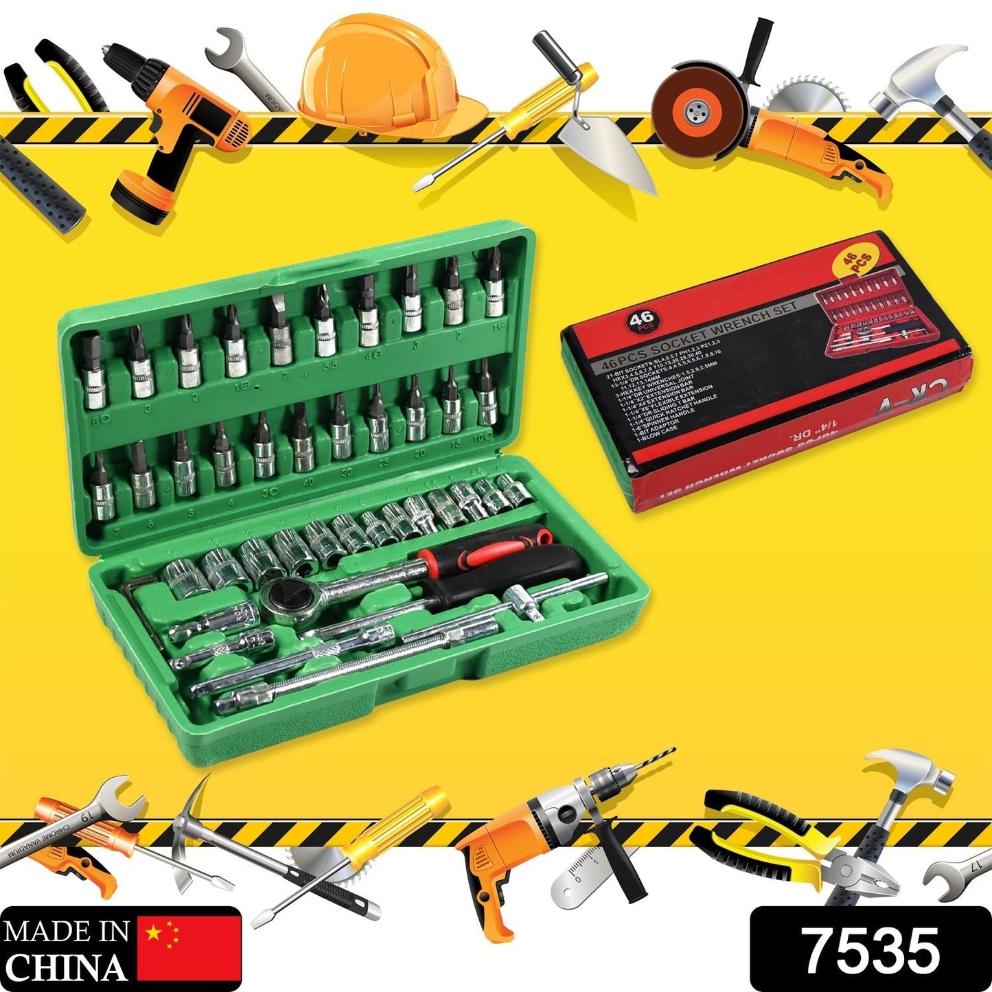 Mechanic 46pc Tool Kit Set High Quality Tool Kit - Springkart 