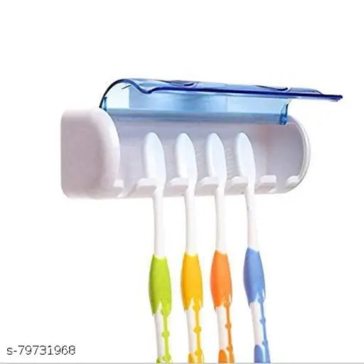 Toothpaste ToothBrush Holder Plastic (Multicolor, Wall Mount)