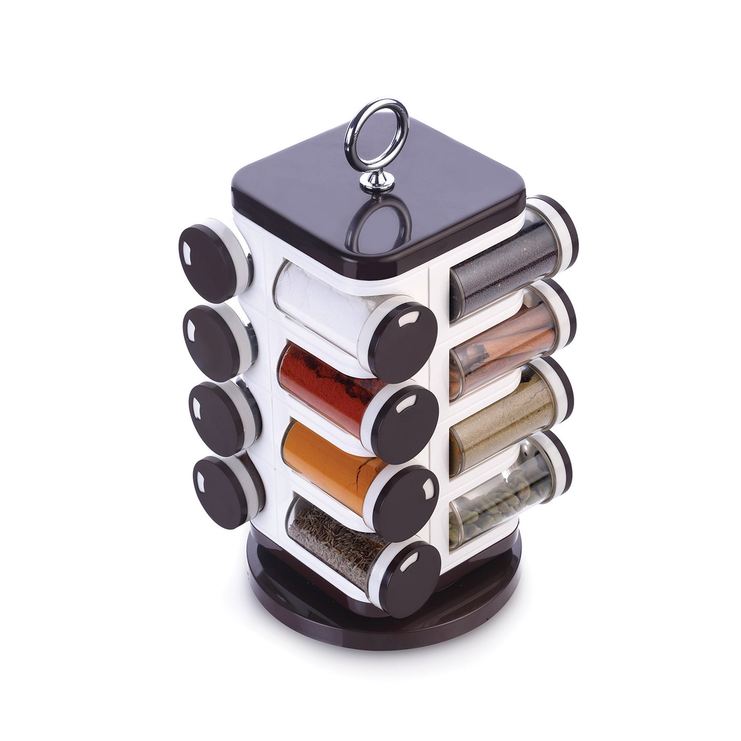 8119 Ganesh Multipurpose Revolving Spice Rack With 16 Pcs Dispenser Each 100 Ml Plastic Spice Abs Material 1 Piece Spice Set 1 Piece Spice Set (Plastic) - Springkart 