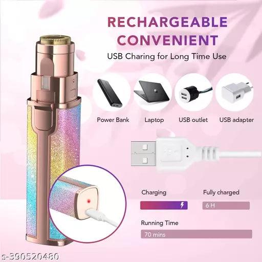 2 In 1 Eyebrow Trimmer Runtime 30 Min Body Groomer For Women (Multicolor), Adaptor,Battery Powered - Springkart 