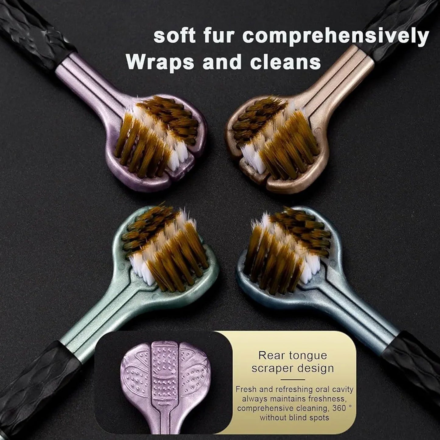 3 Sided Toothbrush Soft Bristle Toothbrush (2 Pc Set) - Springkart 