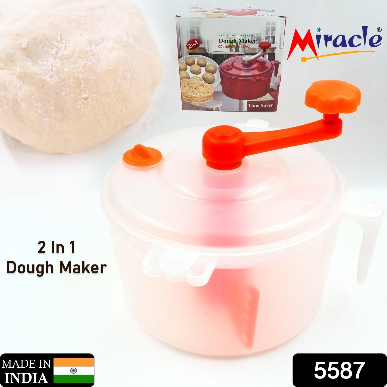 Miracle Atta Maker for Home 2 in 1 Ata Non-Electric Dough Flour Machine for Kitchen | Chakki Clear line Measuring Cups Set Bread Mixer May Vary Hand Tool Plastic Portable Dough Atta - Springkart 