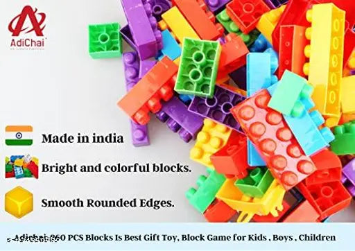 60 Pcs Colorful Plastic Smart Puzzle Intelligent Building Blocks Toy Set for Kids