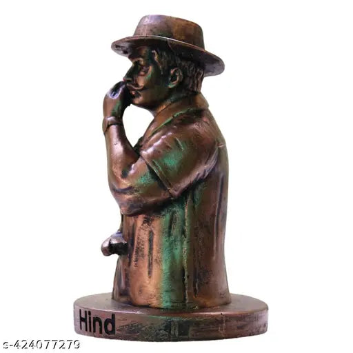 MISS PEACH Bhagat Singh Showpiece for Home Decor | Patriotic Bronze Finish Miniature Statue | Jai Hind Table Decor | Freedom Fighter Sculpture for Office, Study & Gifting | 4.7 Inch Height, Inspirational Patriotism Showpiece