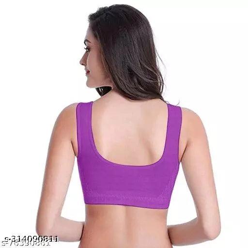 Women Cotton air bra for women full coverage ultra comfortable non padded Wire Free Sports Bra Fitness Yoga and Gym wear, - Springkart 