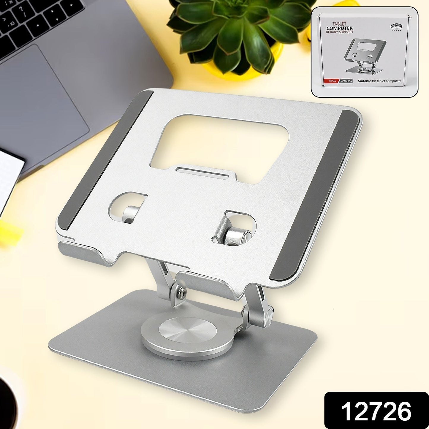 Aluminum Alloy 360rotating Bracket Adjustable Tablet Stand Portable Foldable Ergonomic Tablet Support - Springkart 