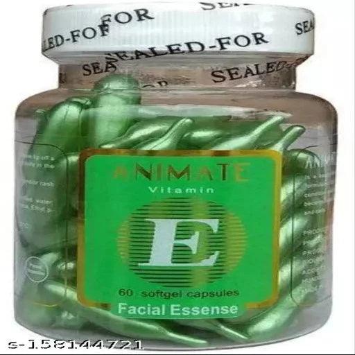 Nimate Vitamin - E Face Capsules foe Skin glowing (Green ) 60Cap x 4 - Springkart 