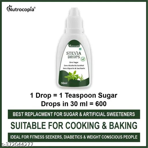 Nutrocopia 100% Natural Zero Calories Stevia Drops (2x30ml) - Springkart 