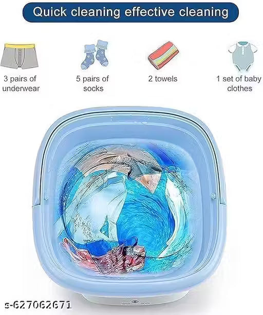0.8Kg Portable Mini Washing Machine, Foldable Washing Machine Top Load Fully Automatic with 3 Modes Spinner and Dryer