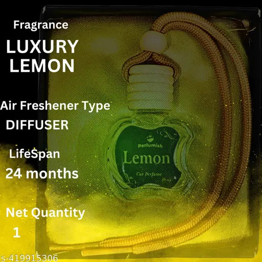 Car Freshener Lemon Essential Oils Fragnance in Glass Bottle with Wooden Diffuser Lid