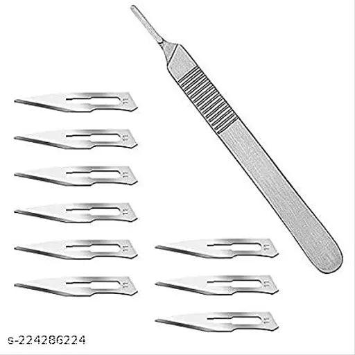 10 Sterile 11 Surgical Blades with Free 3 Scalpel Knife Handle Medical Dental - Springkart 