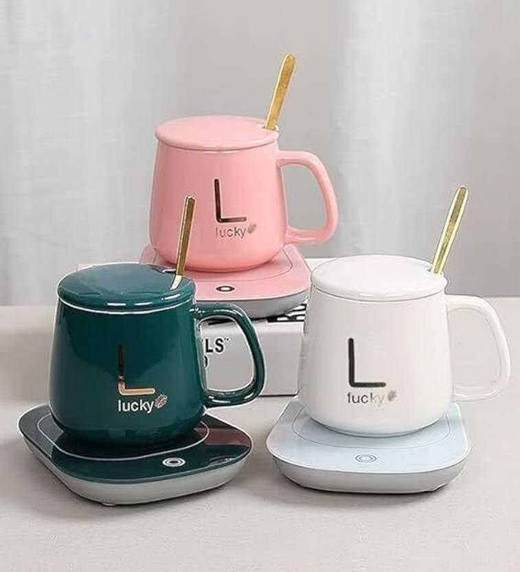 Wrixty Electric Coffee Cup Warmer Ceramic Coffee Ceramic Coffee Ceramic Coffee Ceramic Coffee Mug (400 ml)