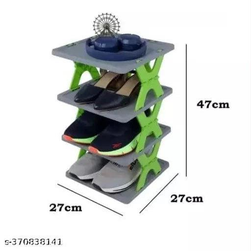 Smart Shoe Rack with 4 Layer(Buy 1 Get 1) Shoes Stand Multifunctional Entryway Foldable & Collapsible Door Shoe Rack Free Standing Heavy Duty Plastic - Springkart 