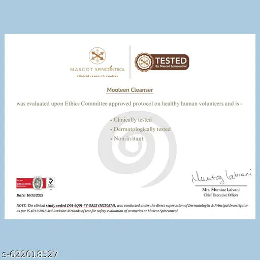 Mooleen Gentle Exfoliating Face Wash Cleanser | 3% Niacinamide + Glycolic & Hyaluronic Acid | Brightening, Unclogs Pores, Hydrates Skin | For Men & Women