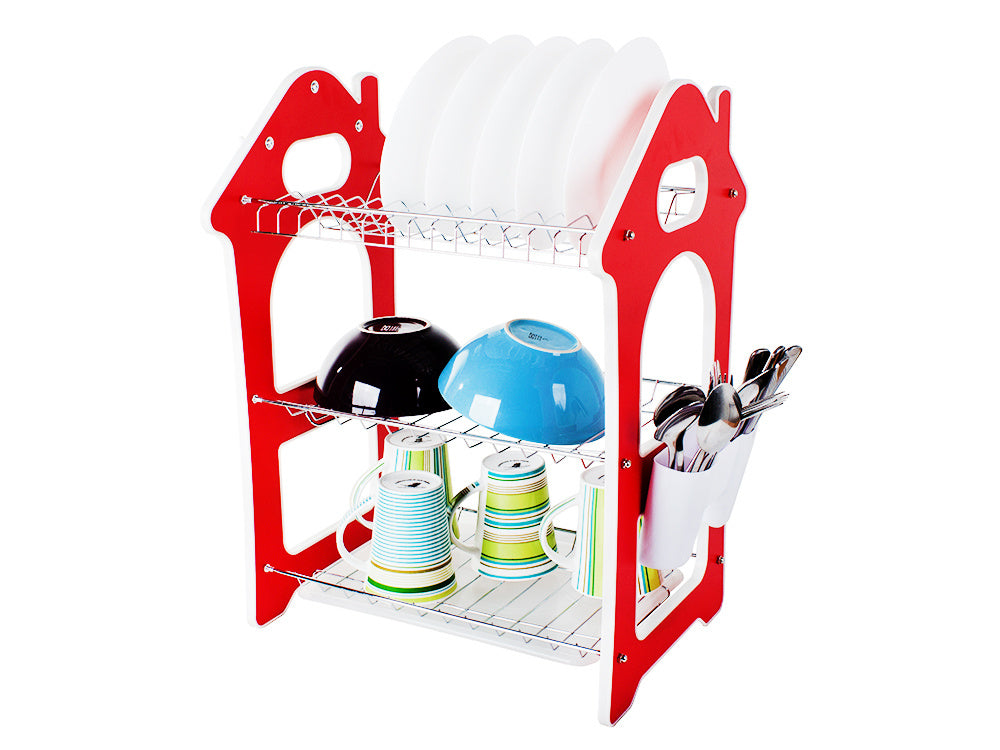 Dish Rack for Kitchen 3 Layer Dish Drainer Rack Stainless Steel Crockery Holder Cutlery Plate Holder Glass Utensils Storage Organize - Springkart 