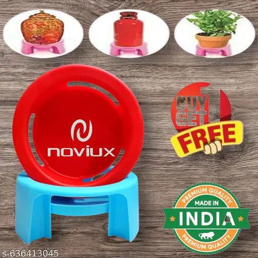 Heavy Duty Water Matka Stand for Kitchen | Unbreakable Plastic Pot Rack with 3 Legs | Kundi Stand for Home (Pack of 2)