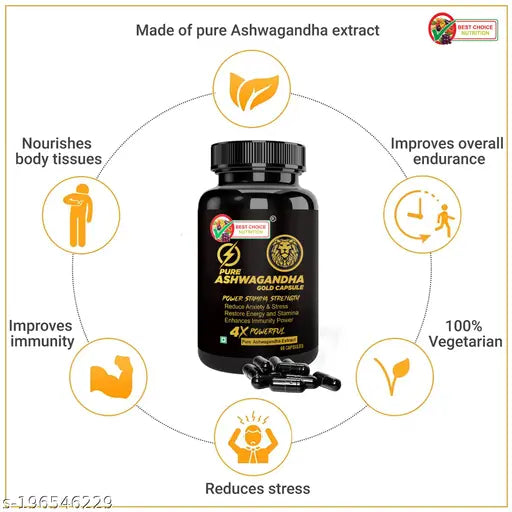 Ashwagandha gold pure caps for muscle gain and stamina boost - Springkart 
