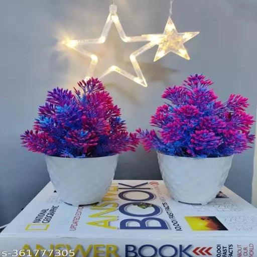 Set Of 2 Artificial Plants With Pot For Home And Office Decor