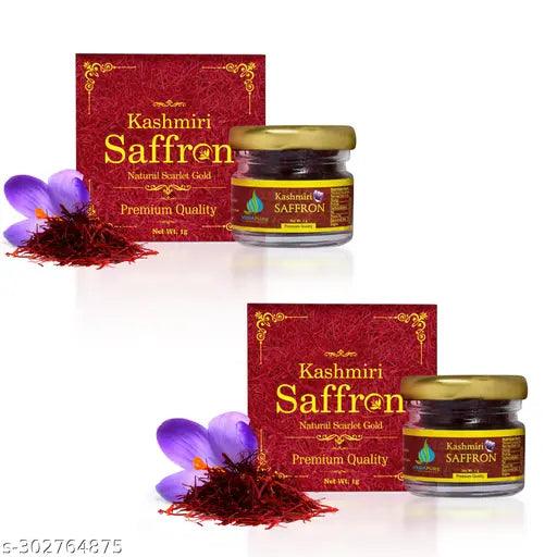 Pure Kashmiri Saffron - 1 Gram (Pack of 2)