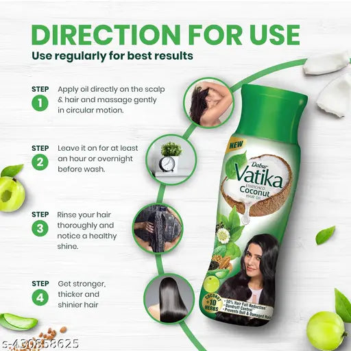 Vatika Enriched Coconut Hair Oil , 150 Ml (Pack Of 3)