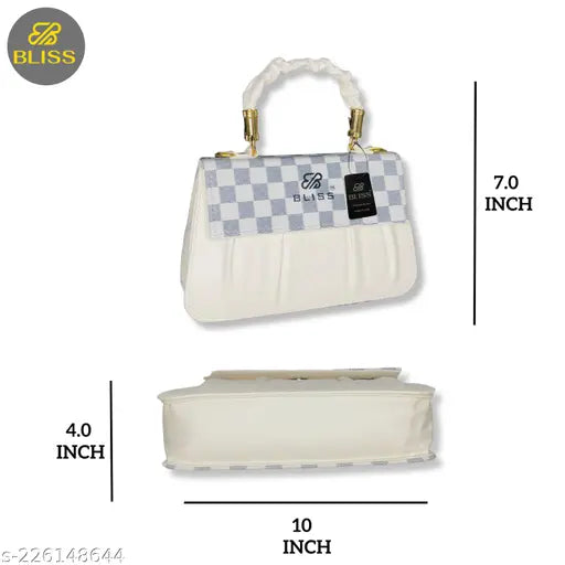 "PEARL BAGS Stylish new sling bag for Girls and women |Stylish Classic Women Sling Bag (White) | Elegant attractive beautiful sling bag for women (White)| Gorgeous Stylish Handbag| White Sling Bag For Girls & Womens| "
