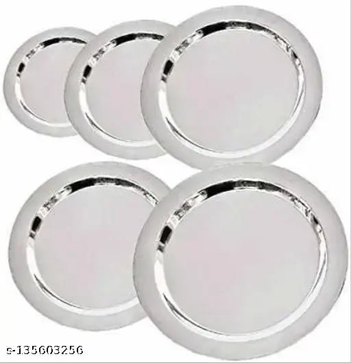 Supreme Stainless Steel Copper Bottom Handi Set of 5 Piece/Tope/Stainless Steel Utensils/Tapeli/Tapela/Tea Milk Pot Pan Size: 500ml,900ml,1300ml,1700ml,2100ml (Stainless Steel Tope with Lids)(Best Quality)