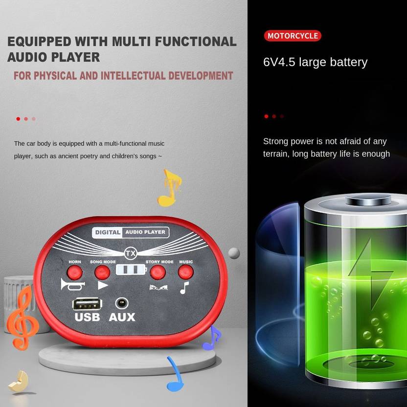 Panda originals Ninja Ev With Music And Lights, Forward and Backward Gear, Built in MP3 player Bike Battery Operated Ride On  (Multicolor)