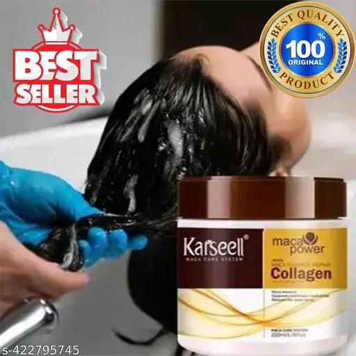 Karseell Collagen Hair Treatment Deep Repair Conditioning Argan Oil Collagen Hair Mask Essence for Dry Damaged Hair All Hair Types 200ml