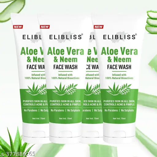 Elibliss Aloe vera & Neem face wash for Purity Unleashed (pack of 4)