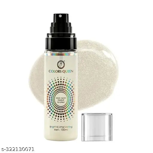 Colors Queen Gold Glow Long Lasting Makeup Setting Spray with Aloe Vera Extracts – 100 ml