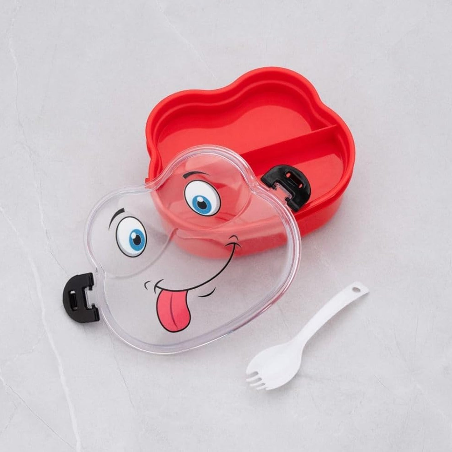 Double Layer Froggy Shape Lunch Box With Spoon (1 Pc Mix Color) - Springkart 