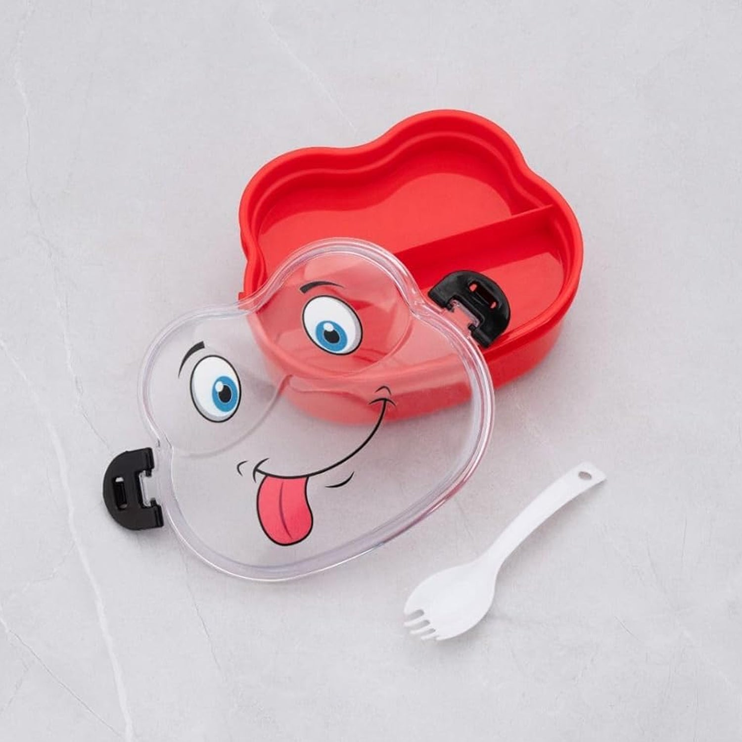 Double Layer Froggy Shape Lunch Box With Spoon (1 Pc Mix Color) - Springkart 